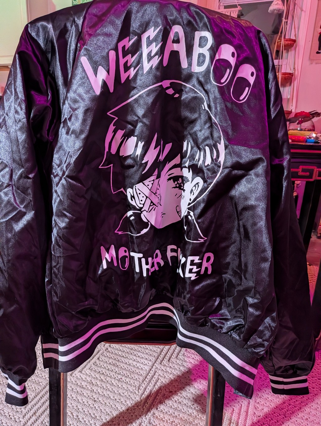 Augusta Sportswear Black And Pink Athletic Jacket Tag Detail